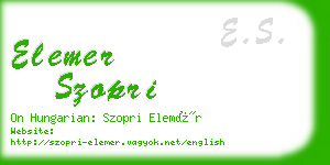 elemer szopri business card